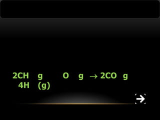 2CH
4H

g
(g)

O

g  2CO g

 