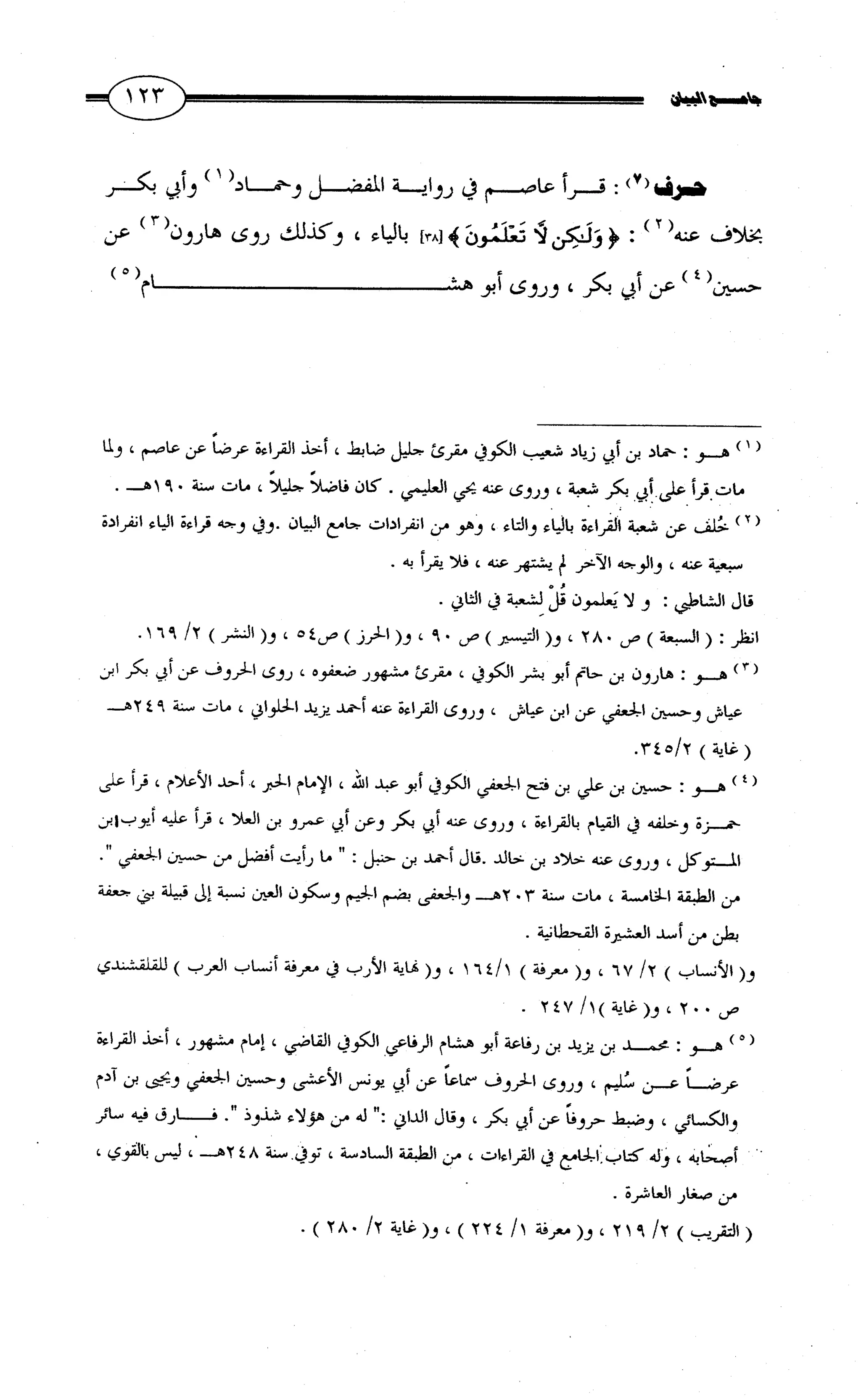 جامع البيان في القراءات السبع لابي عمرو الداني من أول سورة الأعراف الى نهاية سورة القصص   الرسالة