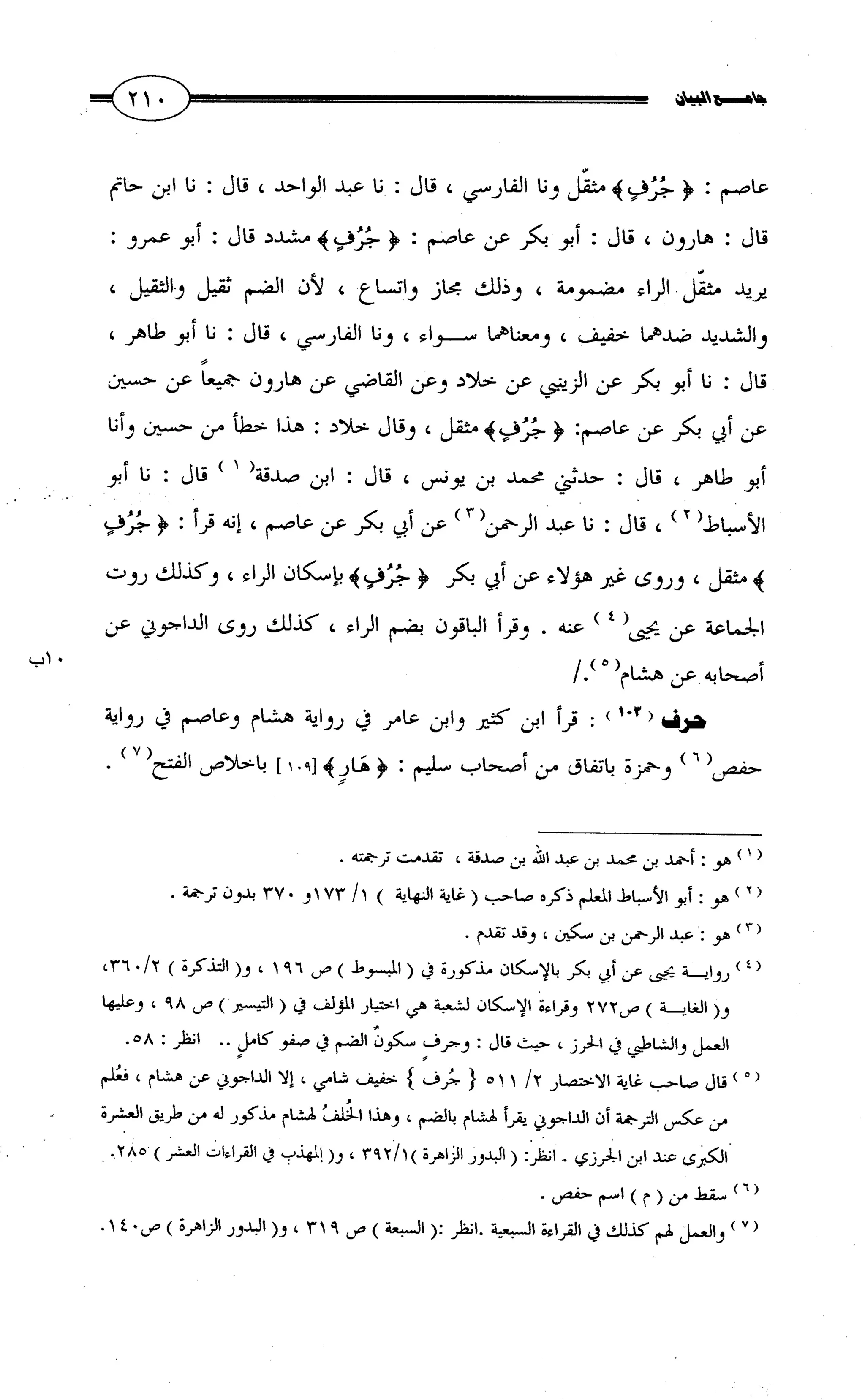 جامع البيان في القراءات السبع لابي عمرو الداني من أول سورة الأعراف الى نهاية سورة القصص   الرسالة