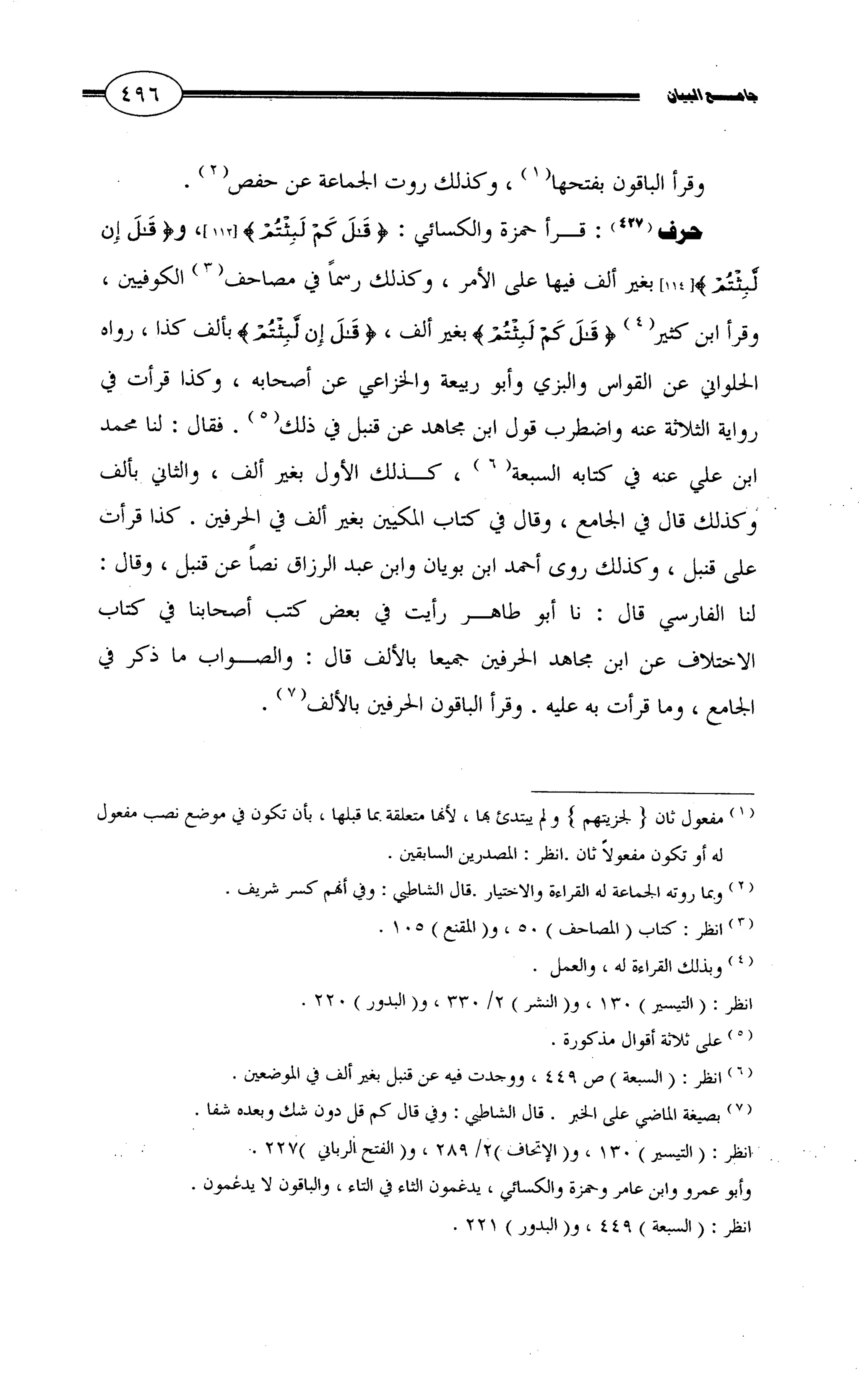 جامع البيان في القراءات السبع لابي عمرو الداني من أول سورة الأعراف الى نهاية سورة القصص   الرسالة