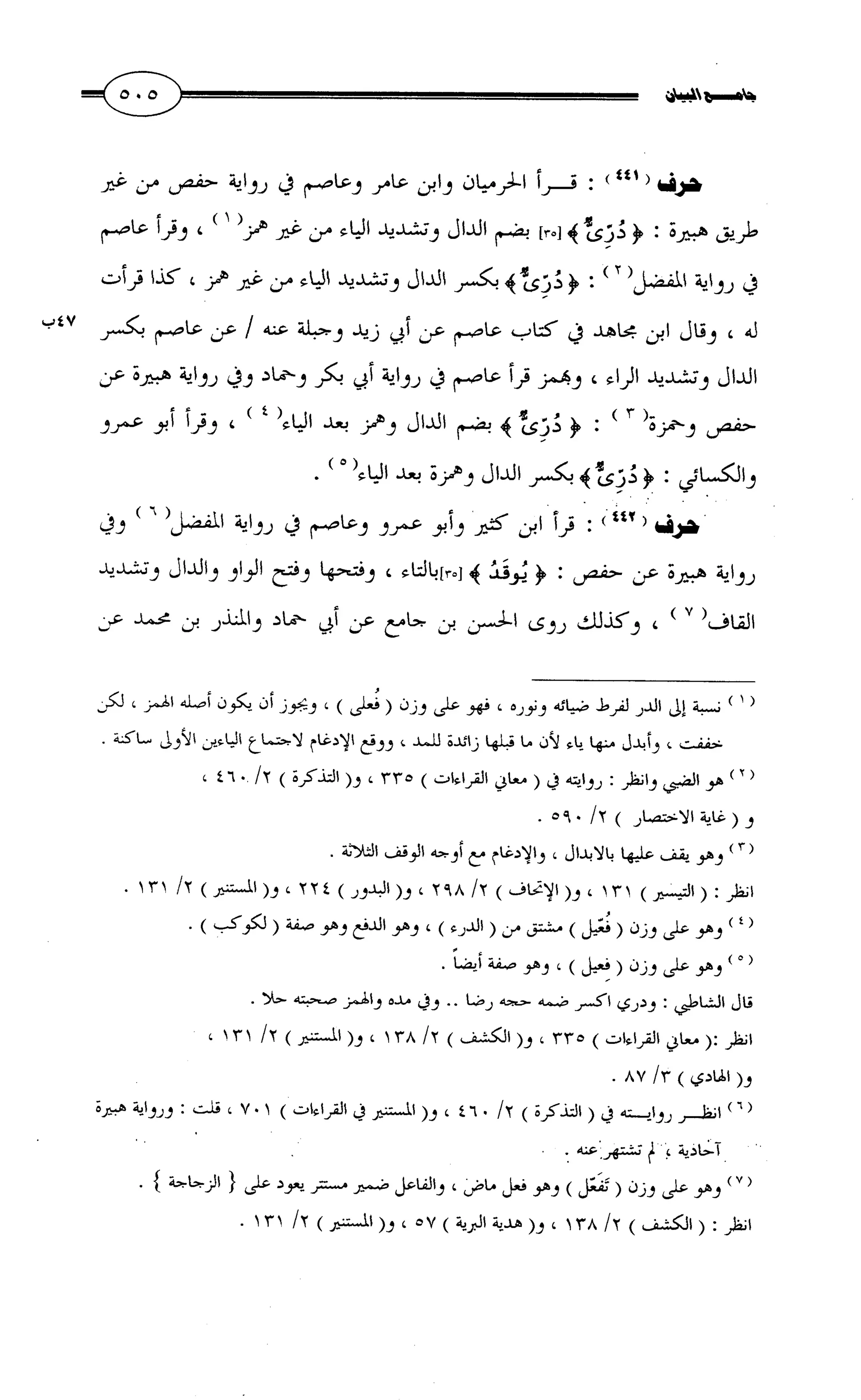 جامع البيان في القراءات السبع لابي عمرو الداني من أول سورة الأعراف الى نهاية سورة القصص   الرسالة