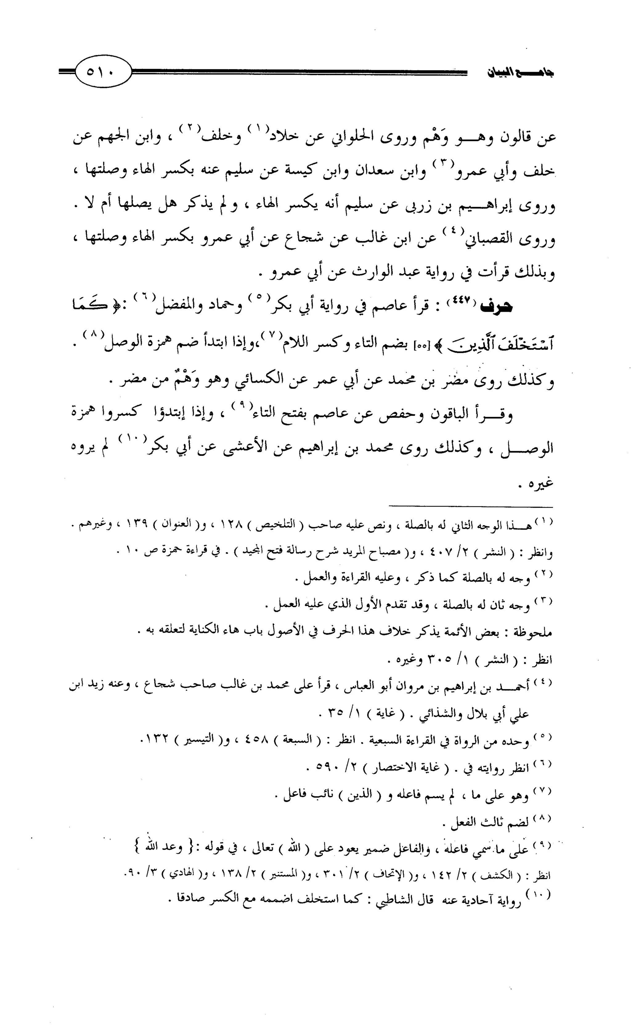 جامع البيان في القراءات السبع لابي عمرو الداني من أول سورة الأعراف الى نهاية سورة القصص   الرسالة
