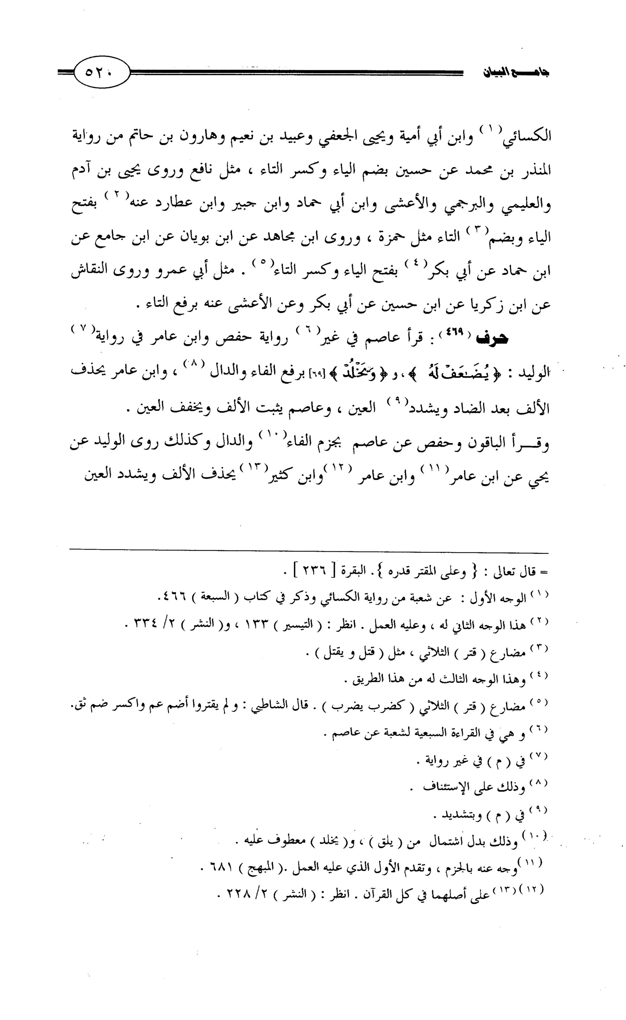 جامع البيان في القراءات السبع لابي عمرو الداني من أول سورة الأعراف الى نهاية سورة القصص   الرسالة