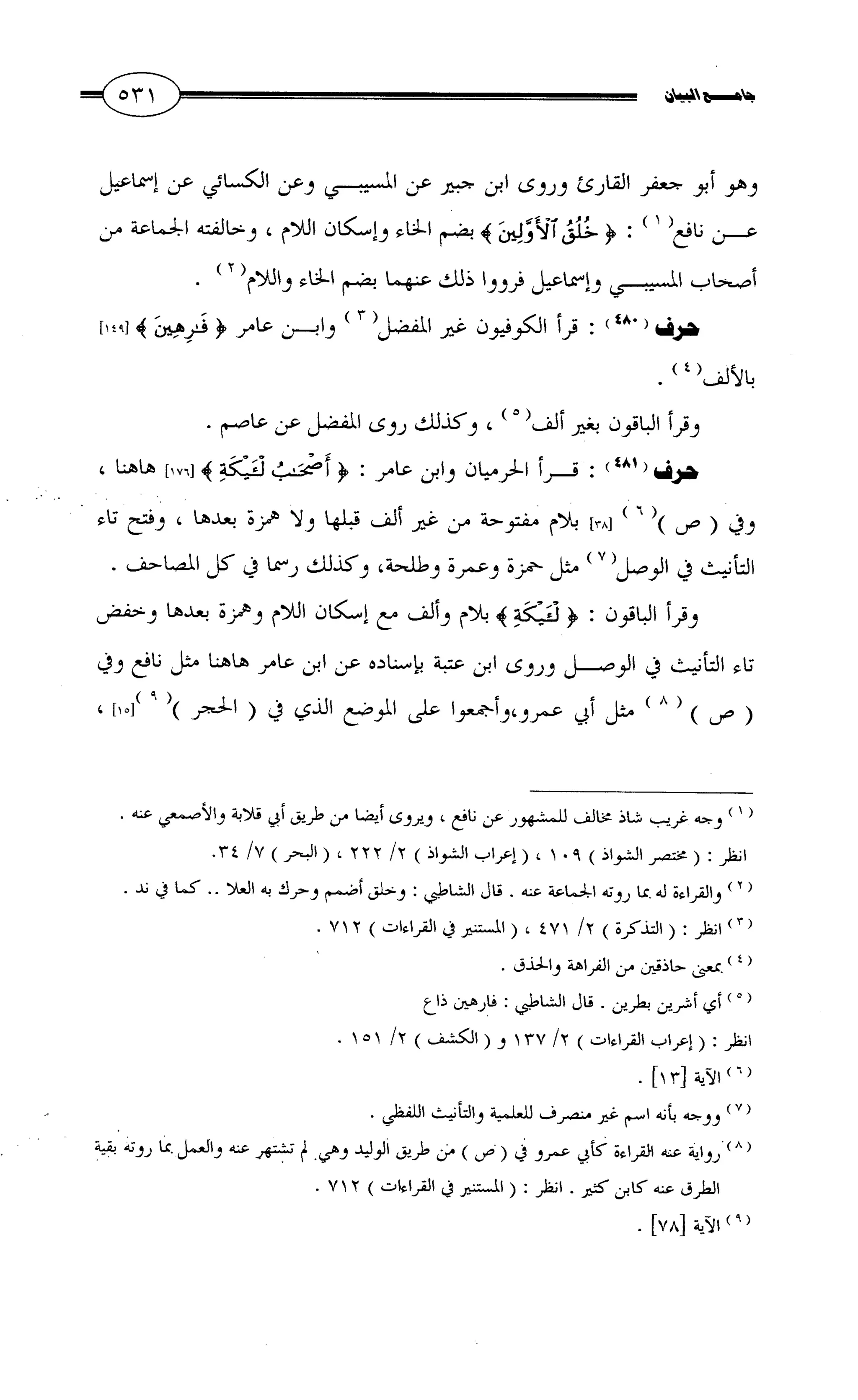 جامع البيان في القراءات السبع لابي عمرو الداني من أول سورة الأعراف الى نهاية سورة القصص   الرسالة