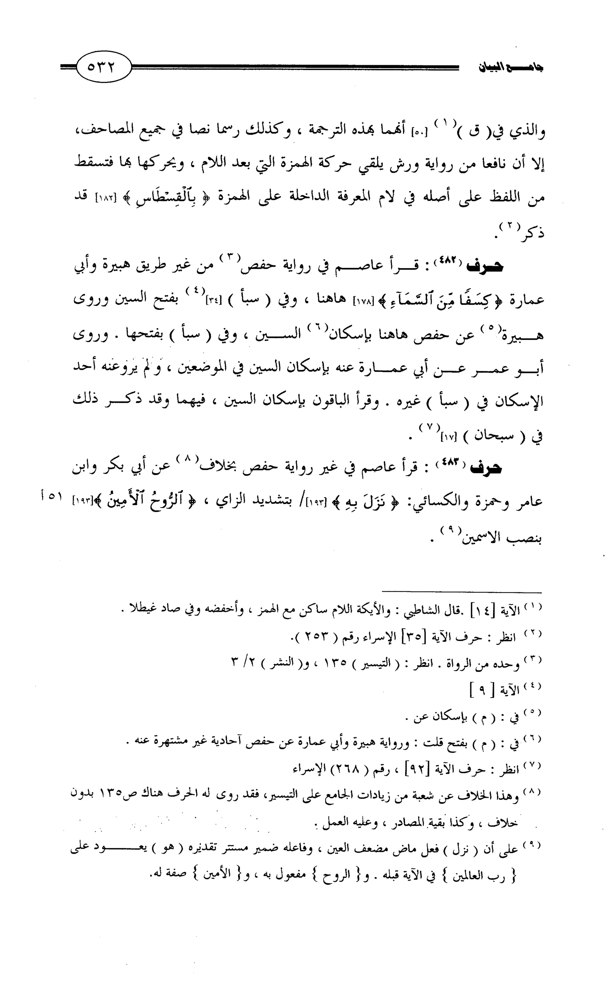 جامع البيان في القراءات السبع لابي عمرو الداني من أول سورة الأعراف الى نهاية سورة القصص   الرسالة