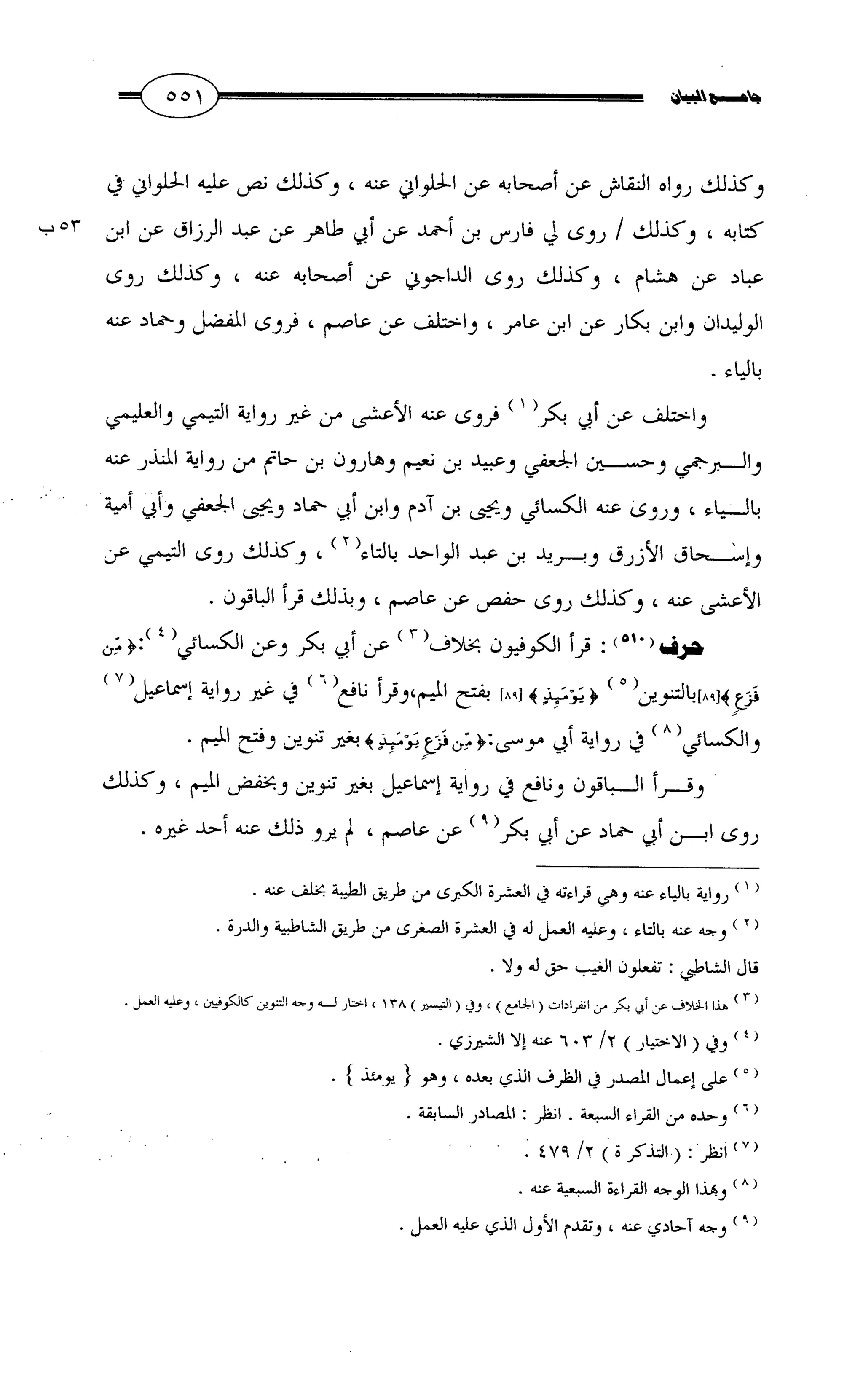 جامع البيان في القراءات السبع لابي عمرو الداني من أول سورة الأعراف الى نهاية سورة القصص   الرسالة
