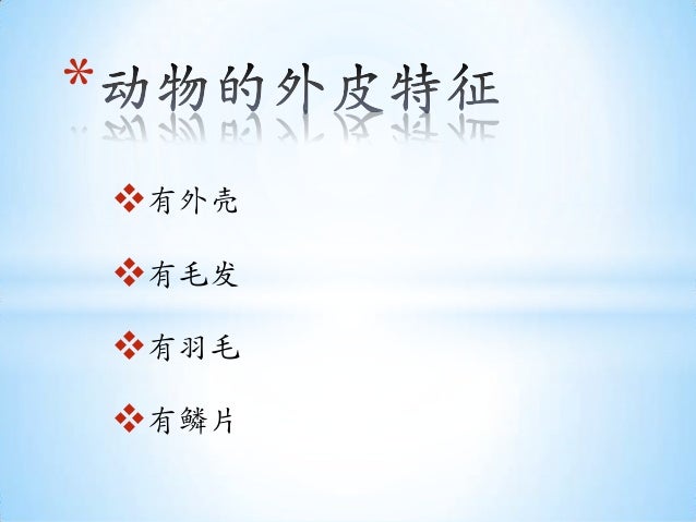 动物的外皮特征 动物的外皮特征