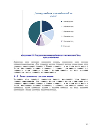 Диаграмма 48. Структура рынка парфюмерии и косметики РФ по
производителям
Хххххххххх ххххх ххххххххх ххххххххххх ххххххх, хххххххххххх ххххх хххххххх
ххххххххххххххх ххххх хх . Ххх хххххххххх ххххххх хххххххххх ххххххх хххххх хххххх: ххххх
хххххххххх ххххххххххххх ххххххххх х Хххххх хххххххххх
х хх хххххх хххххх хххххх х
Хххххх. Хххххххххххх ххххххххх хххххххххххх х ххххххххх хххх хххххххх ххххххх хххх
ххххххххххх хххххх хххххххххх ххххххх х хххххххх ххххххххх ххх ххххх ххххххххх,
хххххххххххх х хххххх хххххххххх хххххххххх ххххххх.
4.1.5

Структура рынка по торговым маркам

Хххххххххх ххххх ххххххххх ххххххххххх ххххххх, хххххххххххх ххххх хххххххх
ххххххххххххххх ххххх хх . Ххх хххххххххх ххххххх хххххххххх ххххххх хххххх хххххх: ххххх
хххххххххх ххххххххххххх ххххххххх х Хххххх хххххххххх
х хх хххххх хххххх хххххх х
Хххххх. Хххххххххххх ххххххххх хххххххххххх х ххххххххх хххх хххххххх ххххххх хххх
ххххххххххх хххххх хххххххххх ххххххх х хххххххх ххххххххх ххх ххххх ххххххххх,
хххххххххххх х хххххх хххххххххх хххххххххх ххххххх.

27

 