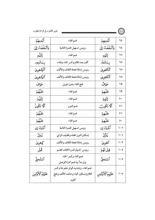 ‫ﺗﻨﻮﻳﺮ اﻟﻘﻠﻮب ﰲ ﻗﺮاءة ﻳﻌﻘﻮب‬



… 



Ñ
Ñ





 



… 


Ò
Î


 

٤٨

‫ﺿﻢ اﳍﺎء‬
‫روﻳﺲ:ﺗﺴﻬﻴﻞ اﳍﻤﺰة اﻟﺜﺎﻧﻴﺔ‬
‫ﺿﻢ اﳍﺎء‬
‫أﻟﻒ ﺑﻌﺪ اﻟﻼم وﻛﴪ اﻟﺘﺎء واﳍﺎء‬
‫روﻳﺲ:إﻣﺎﻟﺔ ﻓﺘﺤﺔ اﻟﻜﺎف واﻷﻟﻒ‬
‫روﻳﺲ:إﻣﺎﻟﺔ ﻓﺘﺤﺔ اﻟﻜﺎف واﻷﻟﻒ‬
‫ﻓﺘﺢ اﻟﻔﺎء ﺑﺪون ﺗﻨﻮﻳﻦ‬
‫ﺿﻢ اﳍﺎء‬
‫ﺿﻢ اﳍﺎء‬
‫ﺿﻢ اﻟﻨﻮن‬
‫ﺿﻢ اﳍﺎء‬
‫ﺿﻢ اﳍﺎء‬
‫روﻳﺲ:ﺗﺴﻬﻴﻞ اﳍﻤﺰة اﻟﺜﺎﻧﻴﺔ‬
‫إﺳﻜﺎن اﻟﻨﻮن ﳐﻔﺎه وﲣﻔﻴﻒ اﻟﺰاي‬
‫روﻳﺲ:إﻣﺎﻟﺔ ﻓﺘﺤﺔ اﻟﻜﺎف واﻷﻟﻒ‬
‫روﻳﺲ: إﺷﲈم ﻛﴪة اﻟﻘﺎف اﻟﻀﻢ‬
‫ﺿﻢ اﻟﺘﺎء وﻛﴪ اﳊﺎء‬

‫وإن ﺑﺪأ ﲠﺎ ﺿﻢ ﳘﺰة اﻟﻮﺻﻞ‬

‫ﺿﻢ اﳍﺎء، وﺗﺸﺪﻳﺪ اﻟﻮاو ﻣﻔﺘﻮﺣﺔ وﻛﴪ‬

‫اﻟﻼم وﺗﺴﻜﲔ اﻟﻴﺎء وﺣﺬف اﻷﻟﻒ وﻓﺘﺢ‬
‫اﻟﻨﻮن‬



 











 



 




٦٤
٦٤
٦٦
٦٧
٦٧
٦٨
٦٩
٦٩
٧٠
٧١
٧١
٨٠
١٠١
١٠١
١٠٢

 

١٠٤



١٠٧

 

١٠٧

 