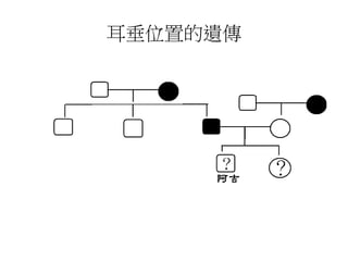 耳垂位置的遺傳
 