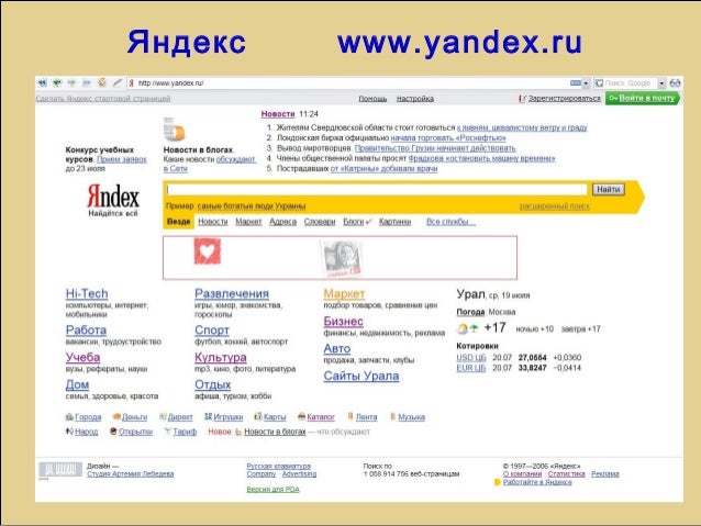 Поисковая система Яндекс
