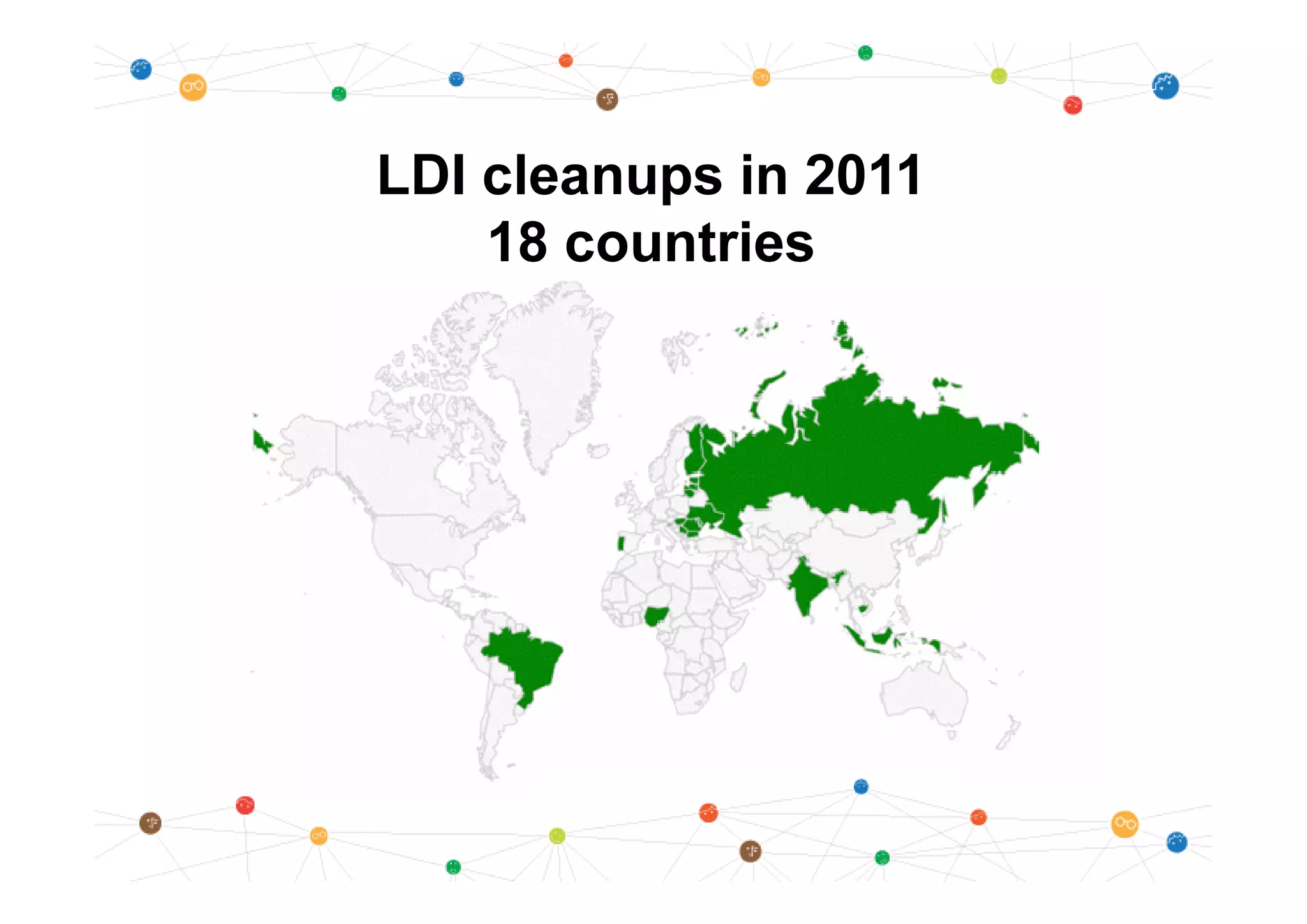 LDI cleanups in 2011
18 countries