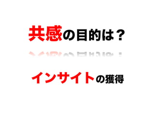 共感の目的は？
インサイトの獲得
 