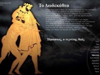 Ήθαιζηος
Το Δφδεκάθεο
Ήθαιζηος, ο ηετνίηης θεός
 