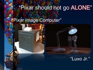 “Pixar should not go ALONE”
“Pixar Image Computer”
“Luxo Jr.”
 