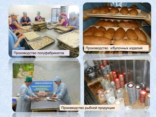 Производство полуфабрикатов
Производство х/булочных изделий
Производство рыбной продукции
10
 
