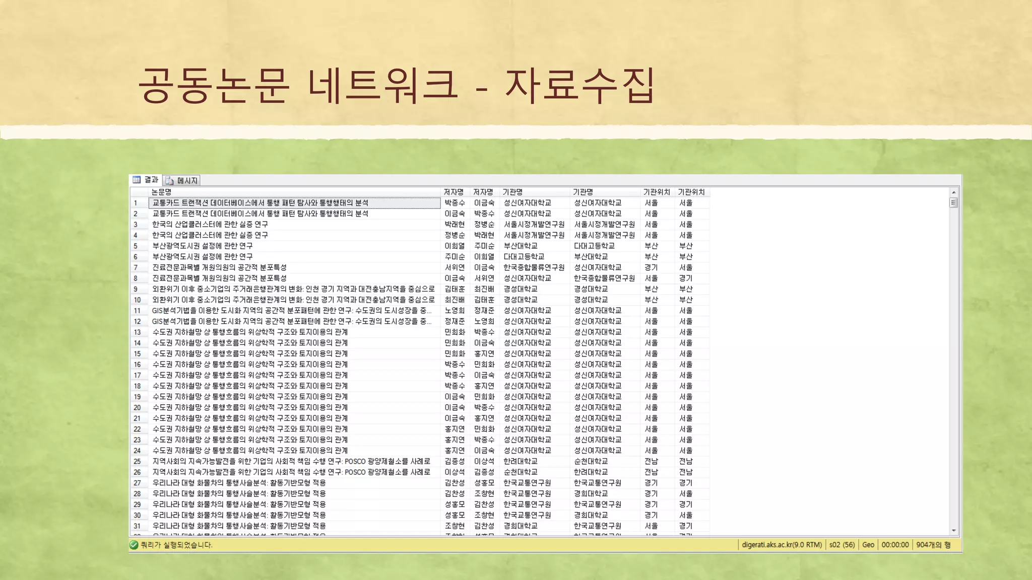 공동논문 네트워크 - 자료수집
 