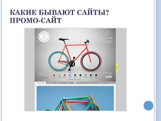 КАКИЕ БЫВАЮТ САЙТЫ?
ПРОМО-САЙТ
 