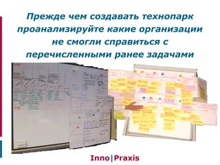 Прежде чем создавать технопарк
проанализируйте какие организации
не смогли справиться с
перечисленными ранее задачами
 