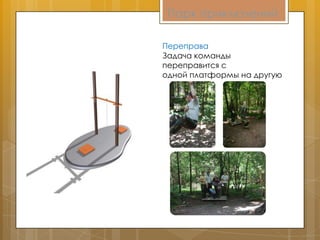 Парк приключений
Переправа
Задача команды
переправится с
одной платформы на другую
 