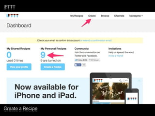 IFTTT
Create a Recipe
 