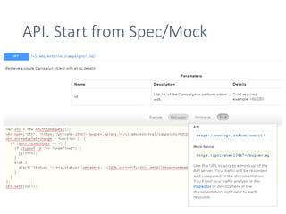 API. Start from Spec/Mock
 