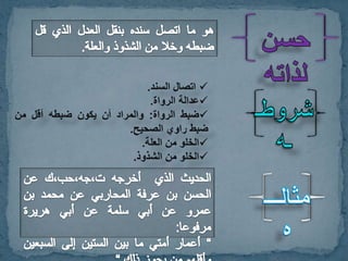 الخبر باعتبار عدد طرقه + الصحيح والحسن