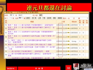 連元旦都還在討論連元旦都還在討論
04/20/14 共 68 頁 32
 