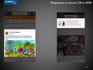 34
Форматы в ленте ОК и ММ
 