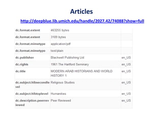 Articles
http://deepblue.lib.umich.edu/handle/2027.42/74088?show=full
 
