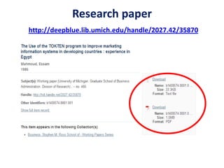 Research paper
http://deepblue.lib.umich.edu/handle/2027.42/35870
 