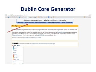 Dublin Core Generator
 
