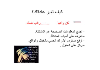 ‫ﻭﺍﻋﻴﺎ‬ ‫ﻜﻥ‬
‫؟‬ ‫دا‬ ‫آ‬
........‫را‬
-‫ا‬ ‫ا‬ ‫ت‬ ‫ا‬ ‫ا‬.
-‫ا‬ ‫ب‬ ‫أ‬ ‫ف‬.
-‫ا‬ ‫وا‬ ‫ل‬ ‫ا‬ ‫دراك‬ ‫ا‬ ‫ى‬ ‫ار‬.
-‫ل‬ ‫ا‬ ‫رآ‬.
 