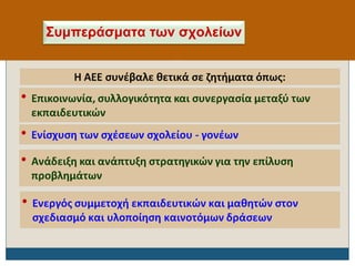 Συμπεράσματα των σχολείων
 