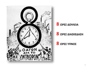 8 ΩΡΕΣ ΔΟΥΛΕΙΑ
8 ΩΡΕΣ ΔΙΑΣΚΕΔΑΣΗ
8 ΩΡΕΣ ΥΠΝΟΣ
6
 