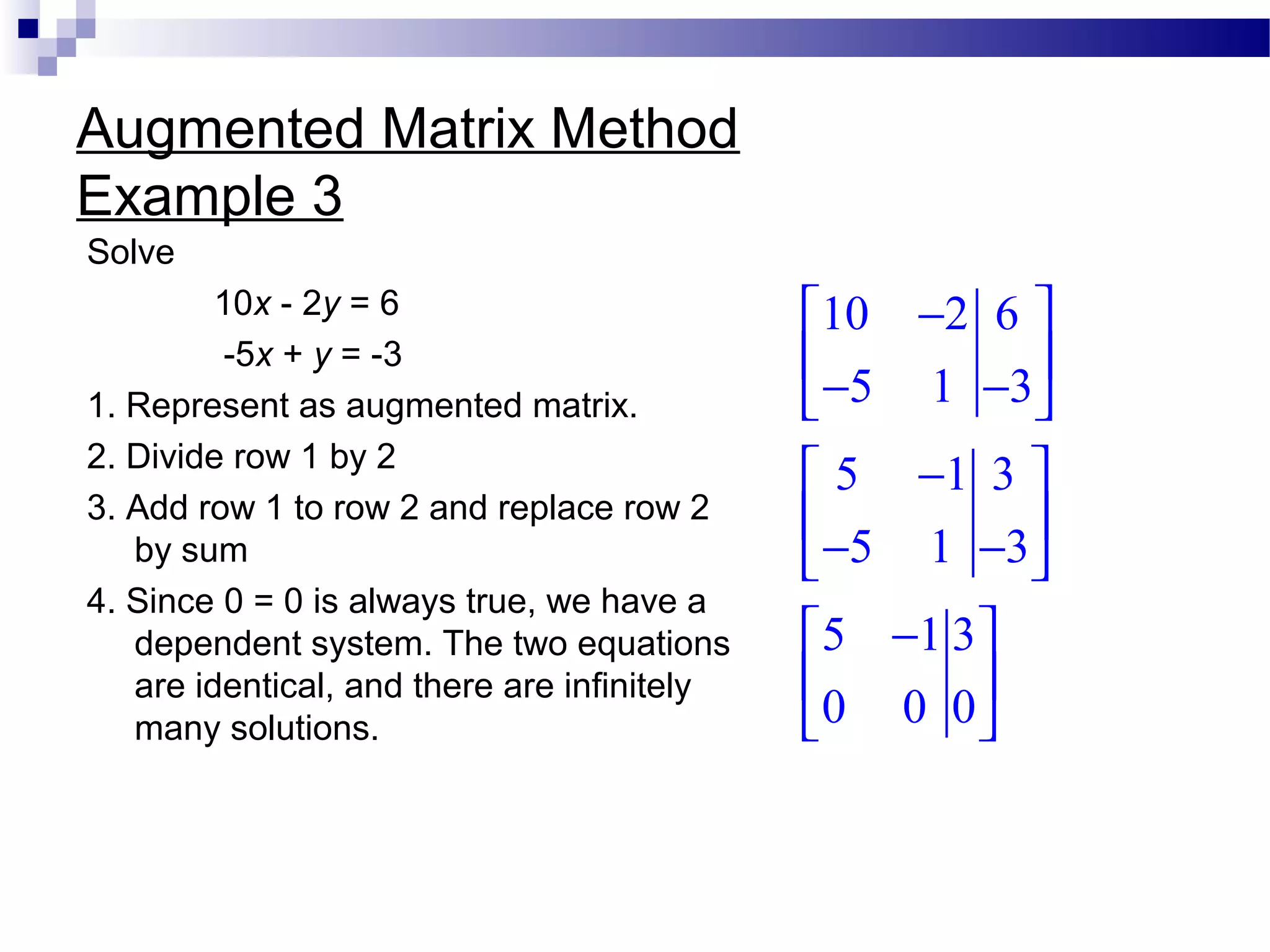 systems of linear equations & matrices | PPT