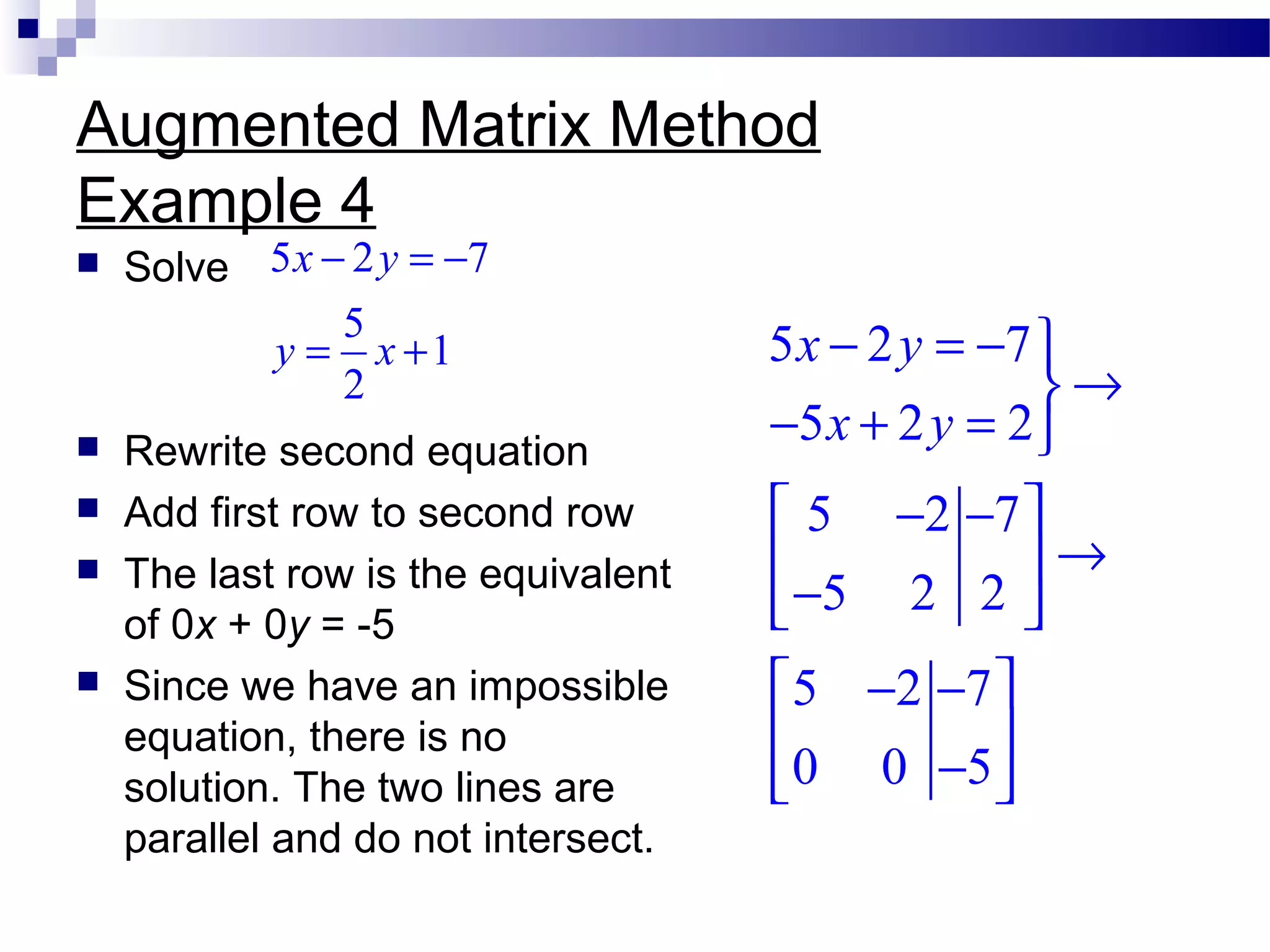 systems of linear equations & matrices | PPT