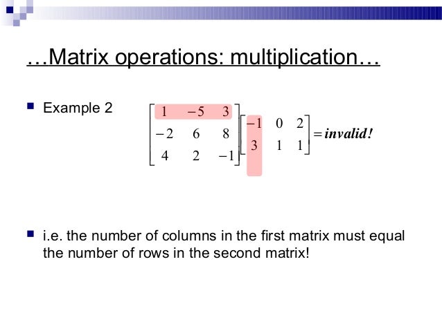 multiplication 1*2 and 2*2 matrix linear systems equations & matrices of