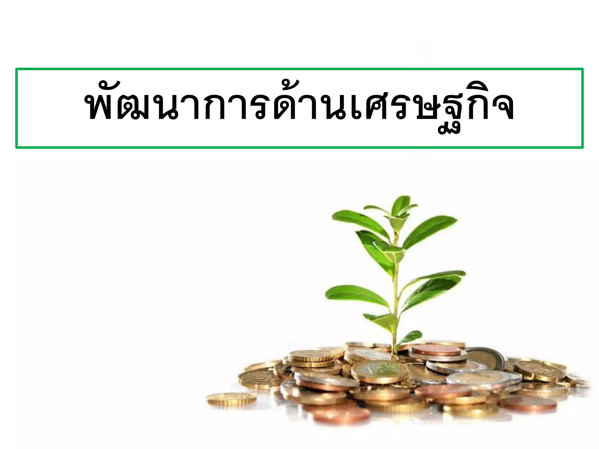 พัฒนาการด้านเศรษฐกิจ
 