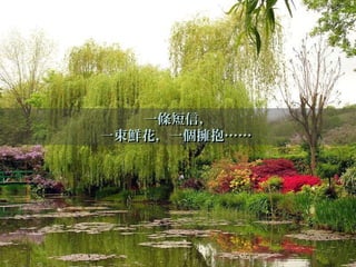 一條短信，一條短信，
一束鮮花，一個擁抱……一束鮮花，一個擁抱……
 