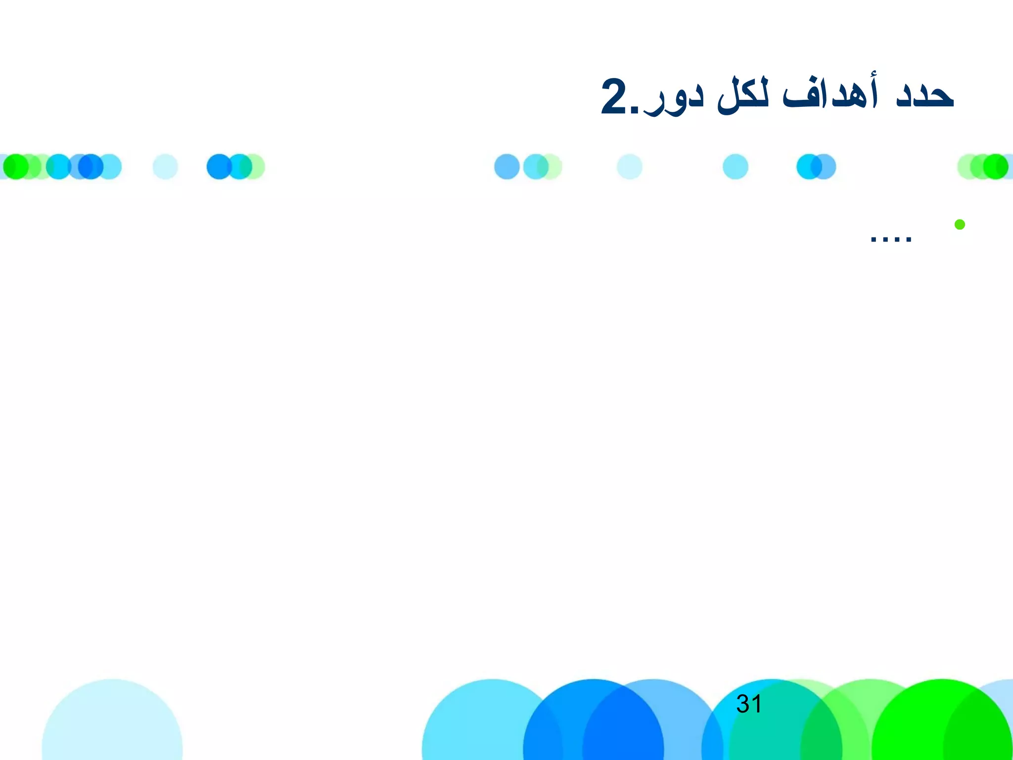 31
2.‫دوبر‬ ‫لكل‬ ‫أهداف‬ ‫حدد‬
•....
 