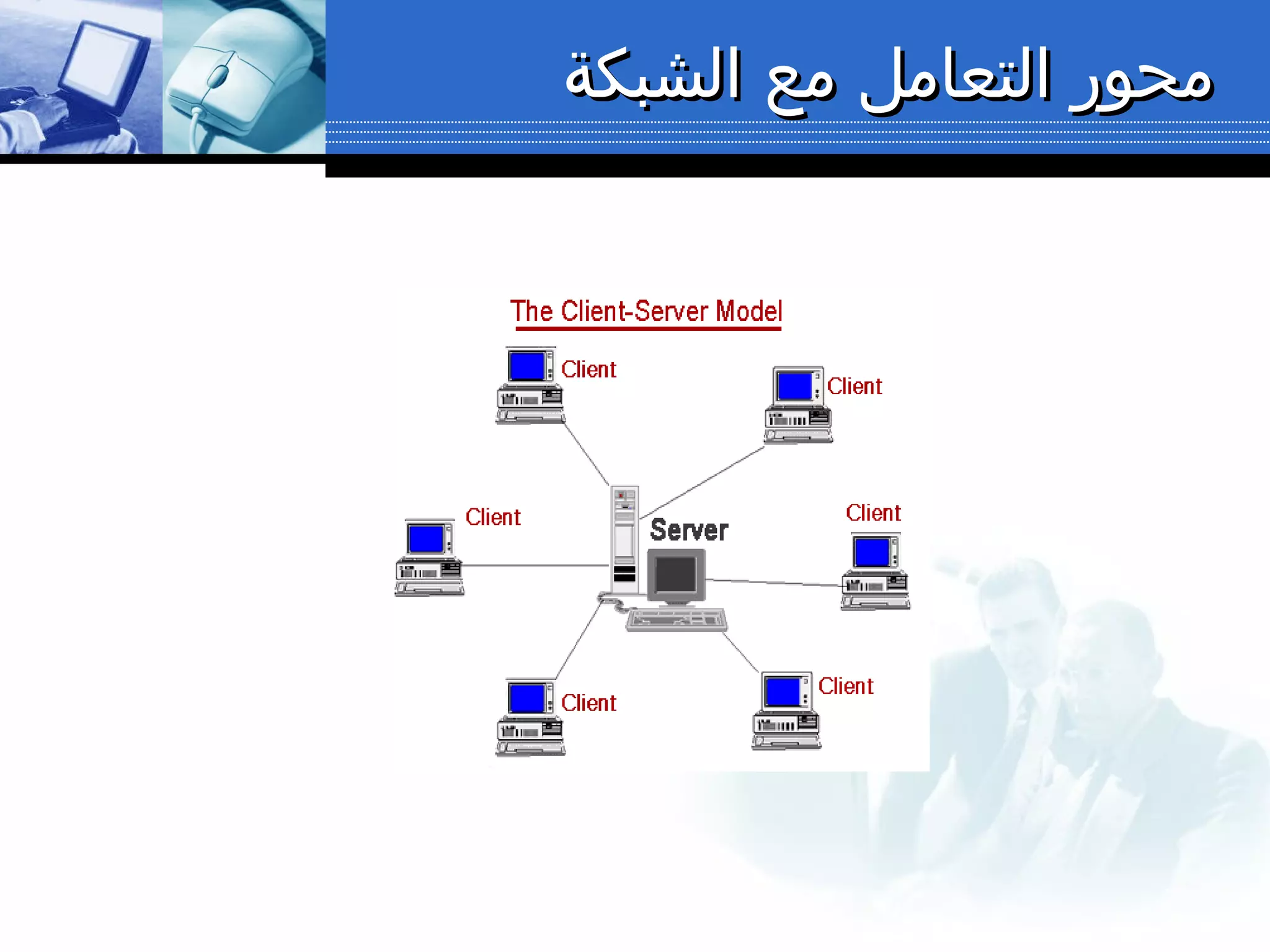 ‫الشبكة‬ ‫مع‬ ‫التعامل‬ ‫محور‬‫الشبكة‬ ‫مع‬ ‫التعامل‬ ‫محور‬
 
