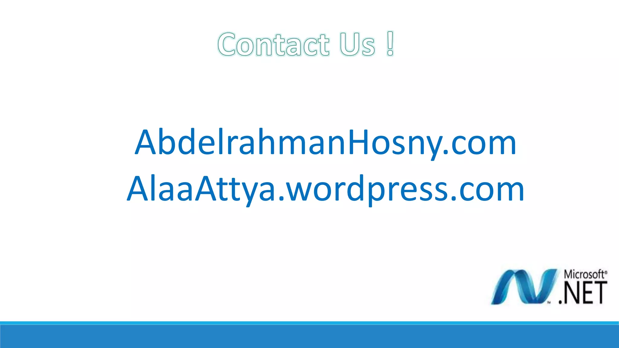 AbdelrahmanHosny.com
AlaaAttya.wordpress.com
 