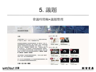 會議時間軸+議題整理
5. 議題
 