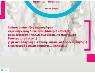 N. Γλώσσα Β΄ γυμνασίου, μορφοσυντακτικά φαινόμενα