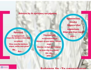 N. Γλώσσα Β΄ γυμνασίου, μορφοσυντακτικά φαινόμενα