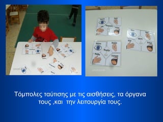 Τόμπολες ταύτισης με τις αισθήσεις, τα όργανα
τους ,και την λειτουργία τους.
 
