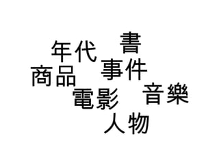 年代
事件商品
電影
人物
書
音樂
 