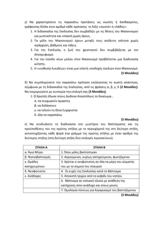 Τράπεζα Θεμάτων: Θρησκευτικά