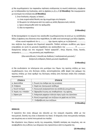 Τράπεζα Θεμάτων: Θρησκευτικά